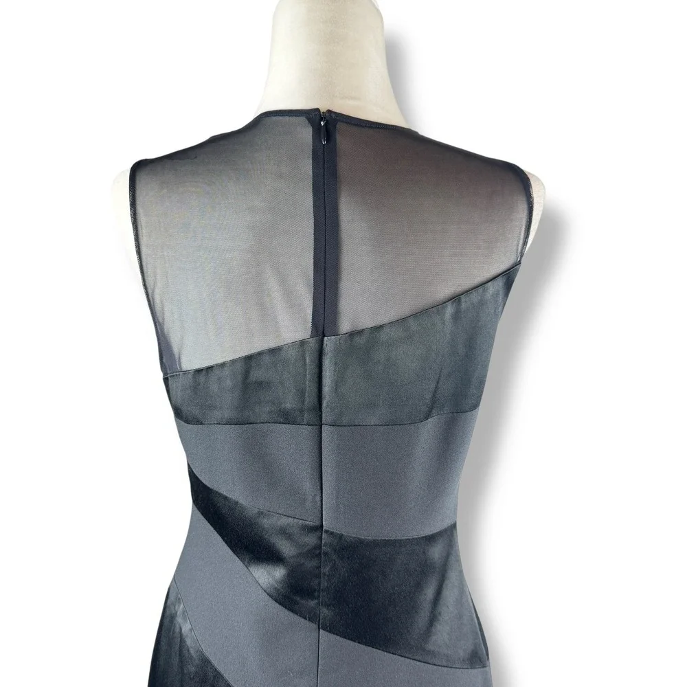 Vintage Y2K Black Formal Cocktail Maxi Dress Womens Size 8 USA Made Gala Satin